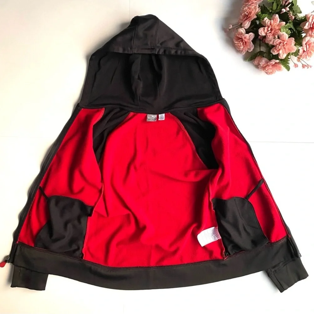 PUMA Red/Black Zip Up Hoodie Sweatshirt Boys Jacket